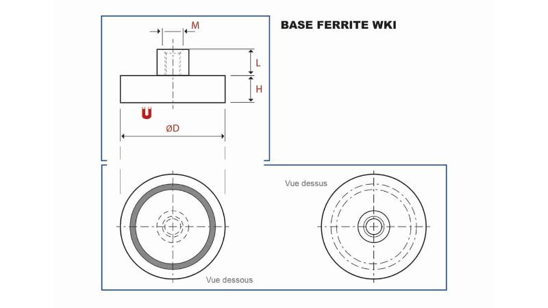 Bases magnétiques crochet Ferrite WKG